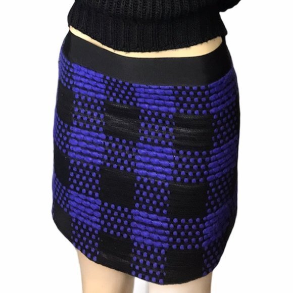 Milly of New York Black & Purple Block Mini Skirt - Picture 2 of 10